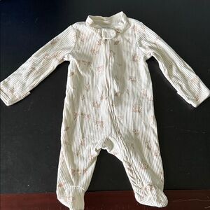 3M Carter's Cream and Brown Baby Footie